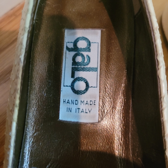 Galo Creme Snakeskin Heels Handmade in Italy - Picture 2 of 7